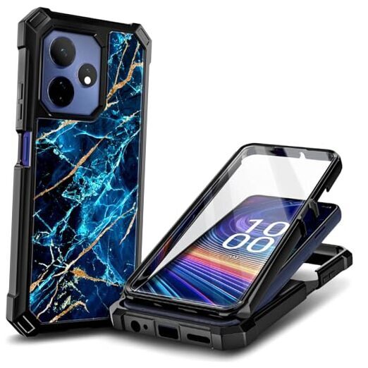 Designed for Boost Celero 5G+ (Plus) 2024 Case with Marble Design Sapphire