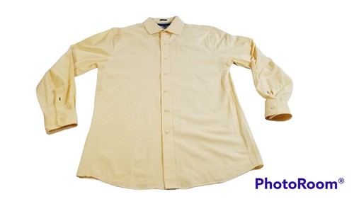 Camisa Tommy Hilfiger para Hombre Mangas Largas Calce Ajustado Amarillo Talla 15 1/2 32-33 - Imagen 2 de 8