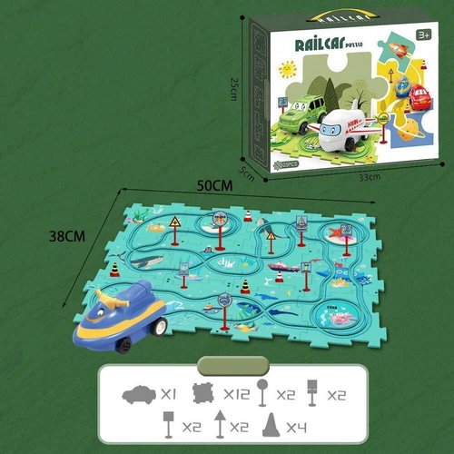 25pcs Electric Rail Car Puzzle Dinosaur Forest Space Ocean Theme Education Toys - Picture 15 of 27
