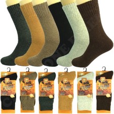 3 Pairs Mens Merino Lambs Wool Winter Boots Thermal Crew Work Socks Size 10-13