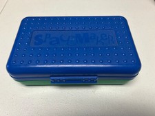 Spacemaker Pencil Box Plastic Blue and Green VTG Y2K, Light Marker Marks USA