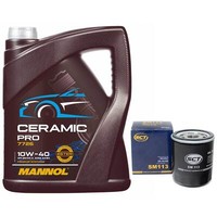 MotoröL Set 10W-40 Mannol 5 Liter + ÖLfilter SM 113 FüR Citroen C5 Fiat Peugeot