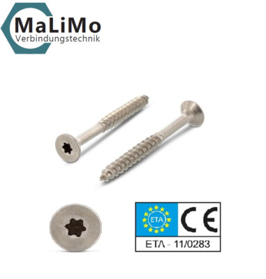 4 mm MaLiMo Spanplattenschrauben Edelstahl A2 V2A Torx Antrieb Tx Teilgewinde