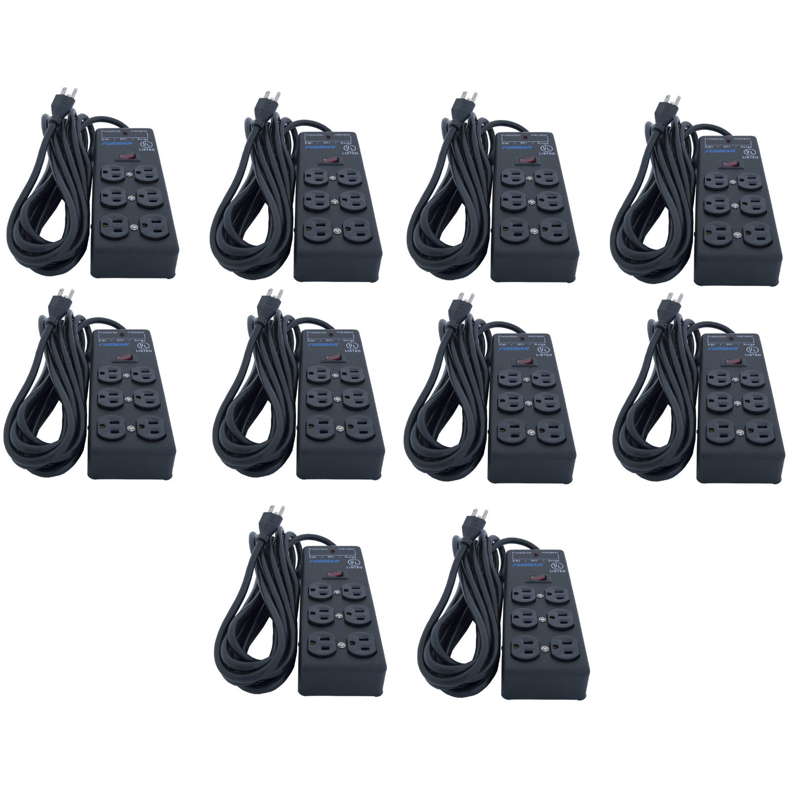 10 Units Furman SS-6B Pro Plug 6 Outlet AC Surge Power Strip Conditioning 71790₽