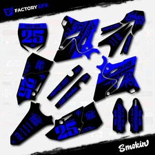 Black & Blue Smokin Graphic Kit fits Yamaha Yz125 Yz250 02-05 Plates YZ 125 250
