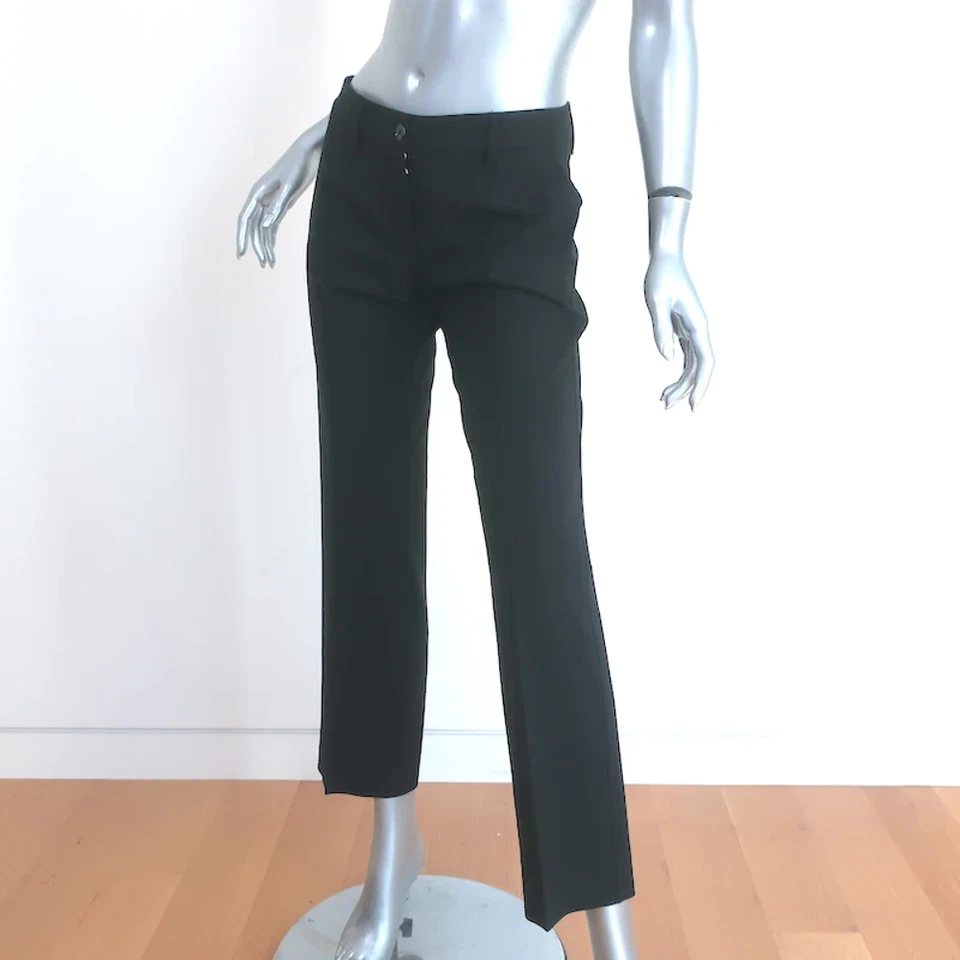 Pantalón Dolce & Gabbana Negro Elástico Lana Talla 36 Pantalones Pierna Recta Foto 3 de 4