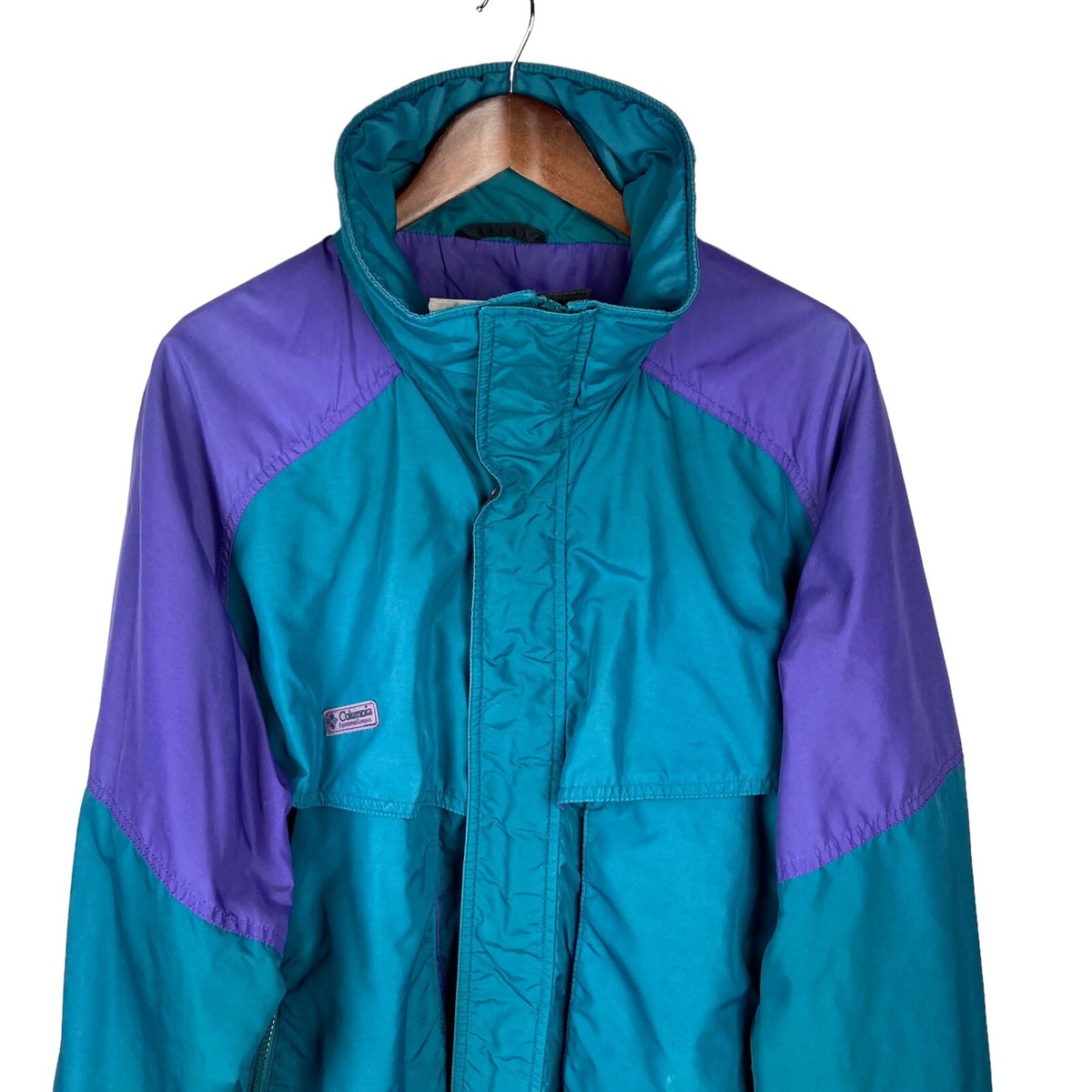 Columbia Powder Keg Jacket Mens L Purple Teal Vintage 3in1