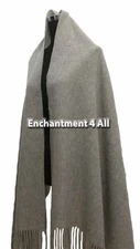 New Elegant Large 80"x28" 4-Ply 100% Pure Cashmere Women Shawl Wrap, Light Gray