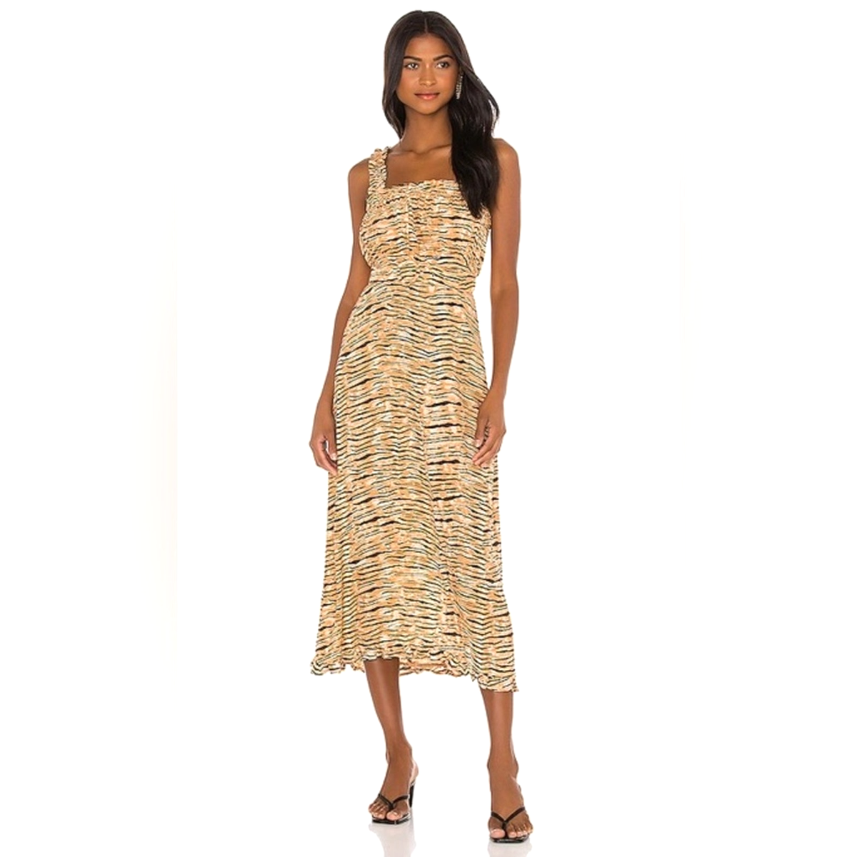 Faithfull The Brand Saint Tropez Midi Dress Wyldie Animal size xs | eBay