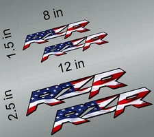 RZR decal 4 pack graphic / USA flag / vinyl adhesive stickers / decal pack