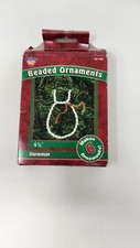 Nicole Crafts Beaded Ornaments kit makes 6 snowman ornaments Vtg 4.5" b1