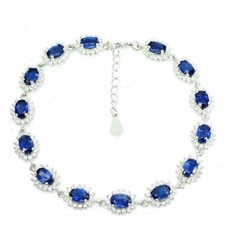 Silver Bracelet Kyanite Genuine Natural Mined Gems Solid Sterling 7 to 8 Inch