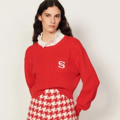 Sandro red sweater clearance
