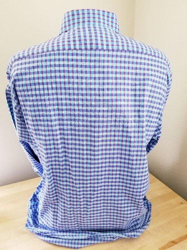 Bristol & Bull Mens 100% Cotton Long Sleeve Purple & Blue Plaid Shirt Size 2XL - Picture 2 of 6