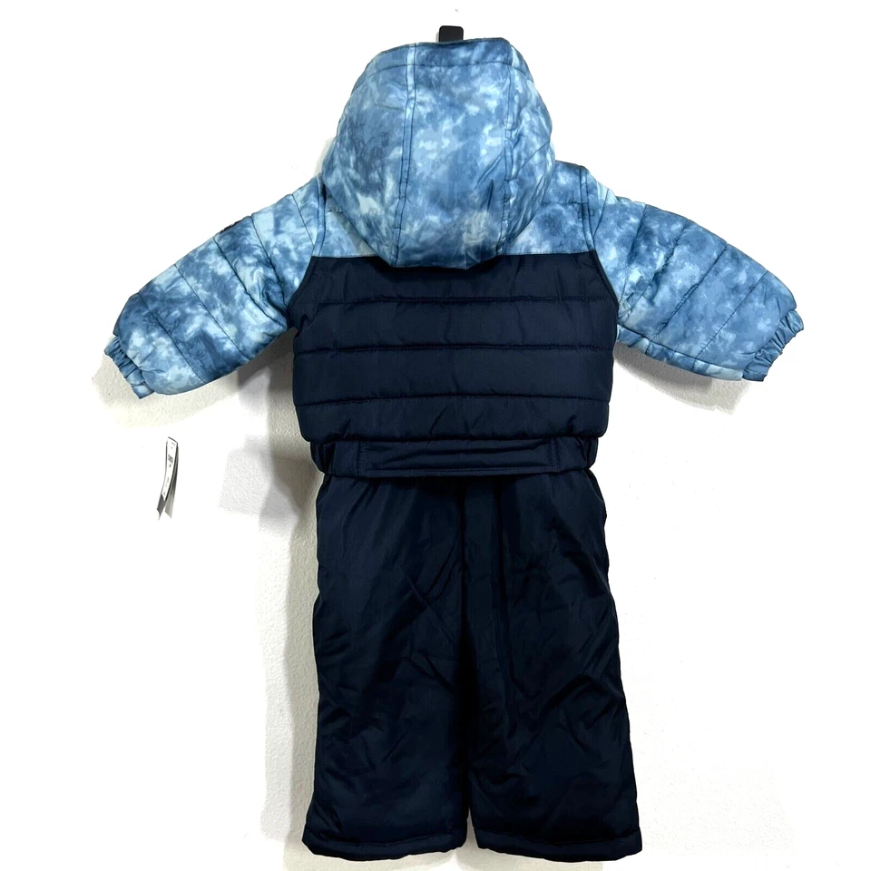 OshKosh B'Gosh Niños 2 Piezas Chaqueta de Esquí y Babero de Nieve Traje de Nieve 12M (21-25 Lb) Azul Foto 3 de 4