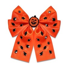 Halloween Hair Bows for Women Beaded Pumpkin Hair Bow Clips Jeweled Crystal H...