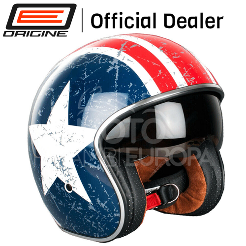 CASCO JET VINTAGE ORIGINE SPRINT REBEL STAR RED - Matt CON OCCHIALINI | eBay