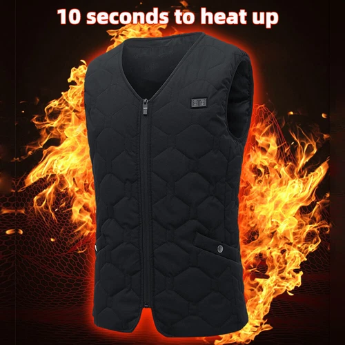 Beheizter Mantel 21 Heizzonen mit 10000mAh Akku Elektroheizung Kapuzenjacke - Bild 17 von 46