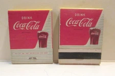 1950s COCA COLA ADVERTISING MATCHBOOKS, 2 Unused Matchbooks, COKE