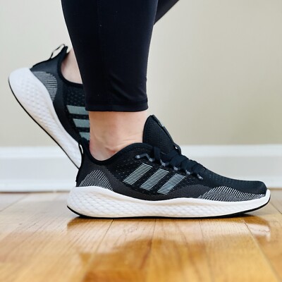 Adidas Fluidflow 2.0 Women's Size 9.5 Sneaker Running Shoe Black Athletic  #286 | eBay