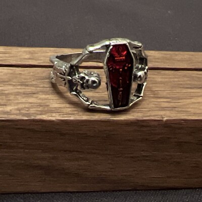 New Skeletons Carry Coffin Ring, Crown, Bat, Sword, Renaissance, Halloween, 10.5