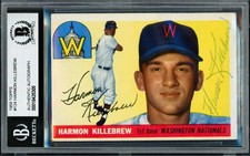 Harmon Killebrew Signed 1955 Topps RC 124 Washington Nationals Beckett #18425305