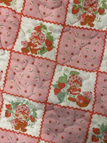 Coperta piumone torta corta fragola cucita a mano 40 x 40 vera vintage - Foto 3 di 8