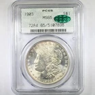 1903 CAC PCGS MS 65 DOILY MORGAN DOLLAR. HOLDER PERFECT. ONLY 65 CAC IN CENSUS