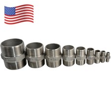1/8"- 3" Pipe Fitting Hex Nipple NPT 304 Stainless Steel Male to Male connector