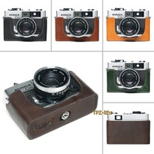 For Konica C35 FD AUTO S3 Handmade Genuine Real Leather Half Camera Case Bag