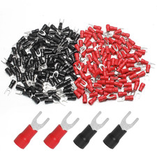 100 Pcs 12-10 AWG Insulated Fork Spade Wire Connector, U Type Electric