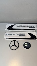 AMG V8 BITURBO 4MATIC+ Emblem Set + Affalterbach Motorhaube Logo Schwarz Rot AMG V8 BITURBO 4MATIC+ Emblem Set + Affalterbach Motorhaube Logo Schwarz Rot