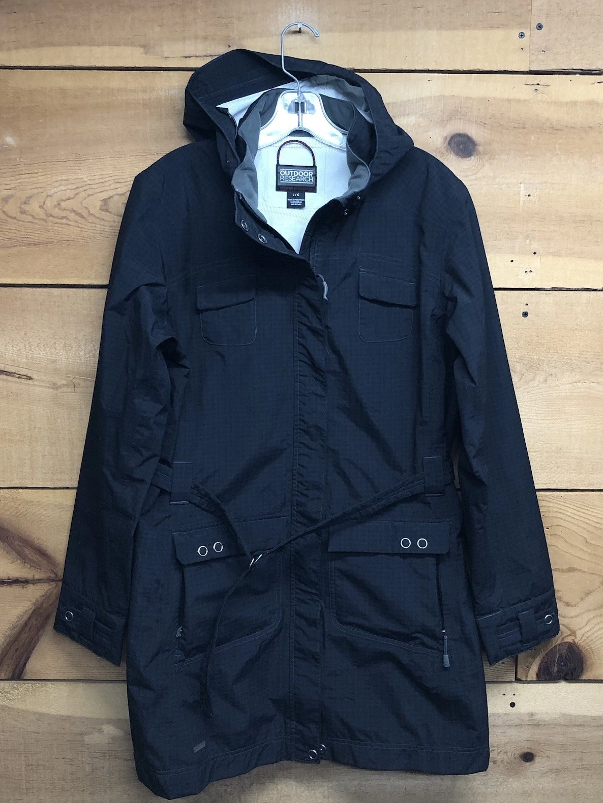 Outdoor Research Storm Waterproof Nylon Full Zip Jacket Womens Size Large Black