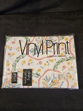 Vtg NOS Vinyl Floral Print Flannel Back Tablecloth 52x52 Square Cottagecore