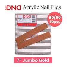 DND Acrylic Nail File 7" Regular Square Gold/Garnet 80/80 Grit Pack of 50 pcs