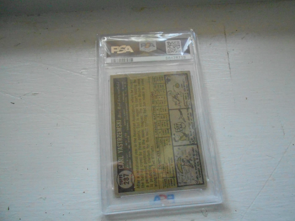 1961 Topps Carl Yastrzemski # 287 PSA 4 en muy buena condición-ex estrella novato Medias Rojas Foto 3 de 4