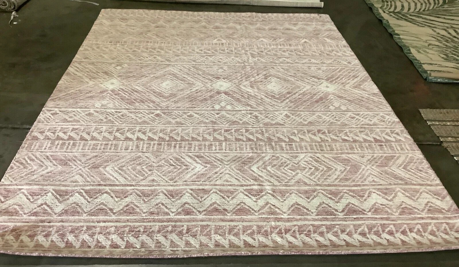 DARK PINK / IVORY 8' X 10' Back Stain Rug, Reduced Price