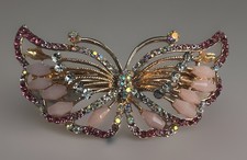 Large Butterfly Rhinestone Hair Barrette Clip Ponytail Holder Read Description