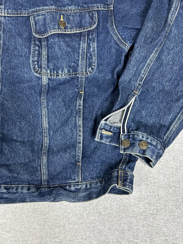 VTG Gear For Sports Jacket Mens 2XL Blue Denim Trucker Jean Button Front 90s - Image 3 of 4