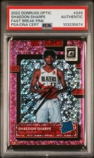 2022 Donruss Optic Shaedon Sharpe Signature Fast Break Pink /25 #249 Auto PSA