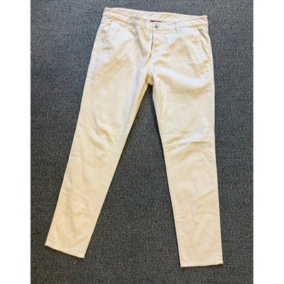 Brunello Cucinelli Mens Traditional Fit Cotton Twill Pants White 50 IT 36x31 US