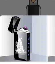 Lighter Rechargeable Plasma Windproof USB Electric Flameless Dual Arc Cigarette