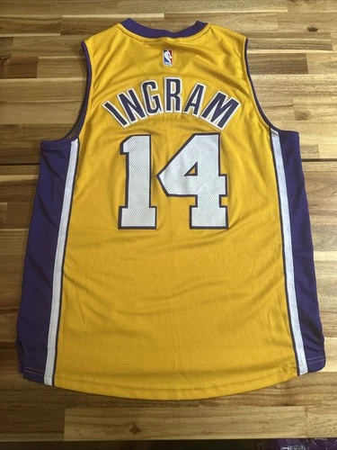 Los Angeles Lakers Brandon Ingram #14 Size Medium M Adidas Yellow Jersey - Picture 10 of 14