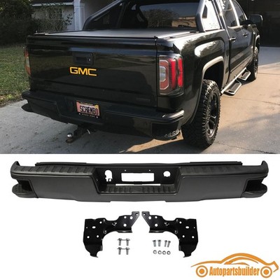 Black Steel Step Bumper w/o Sensor Holes For 14-18 Chevy Silverado/Sierra 1500