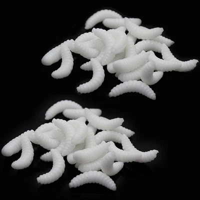 25g / Ensemble P��che Leurre 50PCS R��aliste Souple Appat Ver Asticot Larve - Photo 1/4
