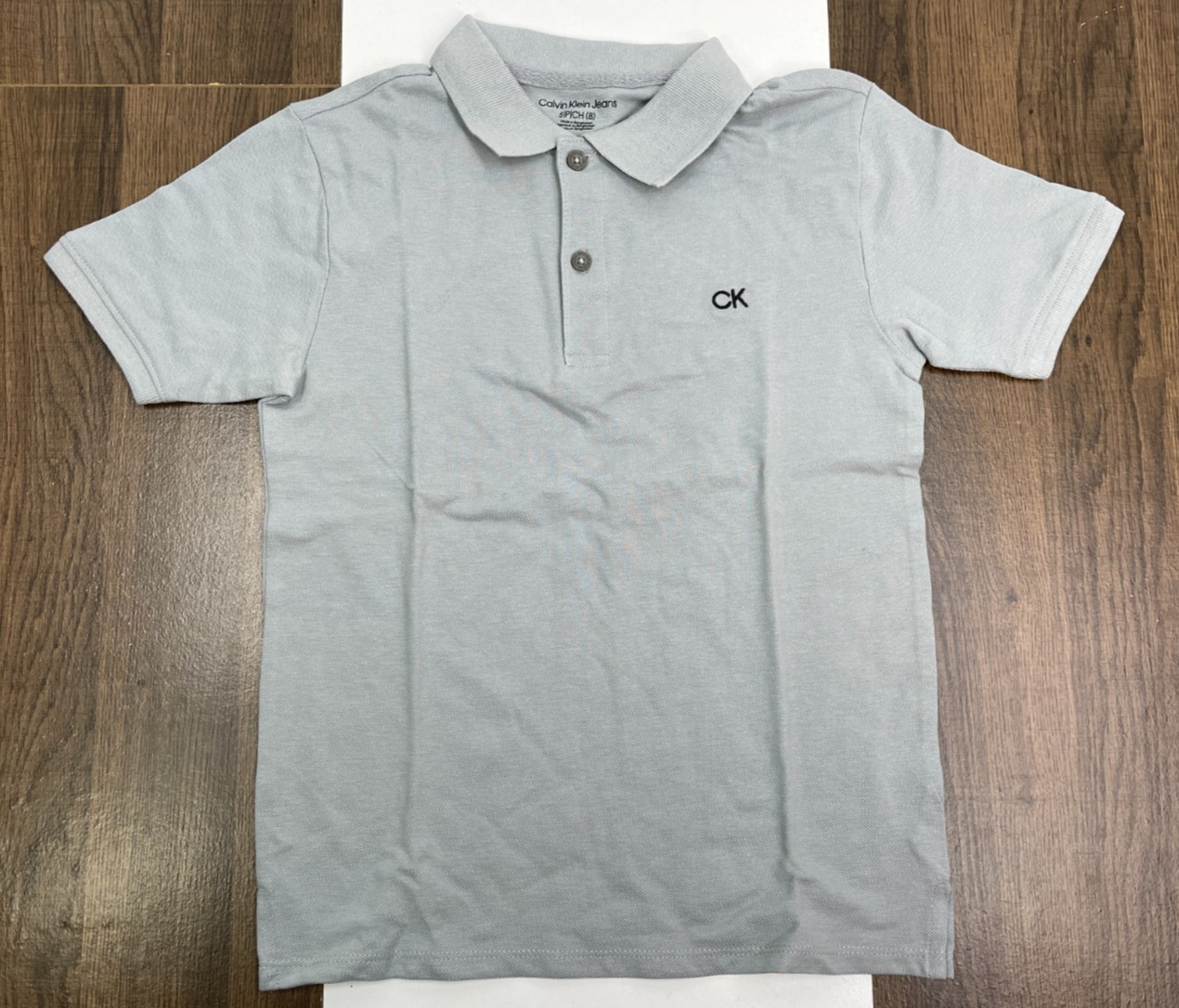 Youth Size S (8) Gray Polo Shirt Ck Short Sleeve Nwt