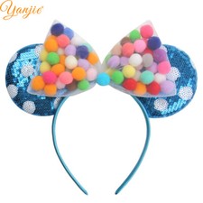 Child Size Costume Sequined MINNIE MOUSE EARS - BALLOONS - UP - Headband