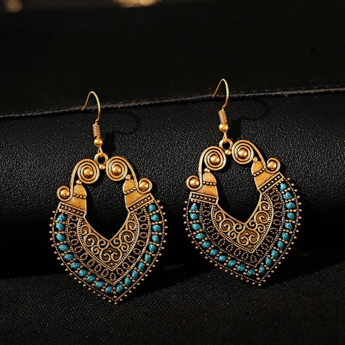 Mujeres Boho Patrón Retro Puño Ahuecado Elegante Gancho Pendientes Joyería Regalo - Imagen 47 de 140