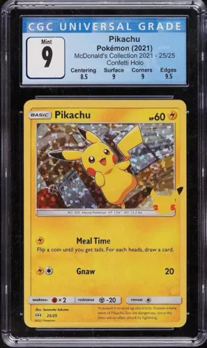 2021 Pokemon McDonald's Collection #25 Pikachu Confetti Holo CGC 9 MINT