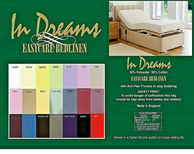 ELECTRIC BED* 3' x 6'6" 90 x 200cm 13" box SINGLE FITTED SHEETS POLYCOTTON